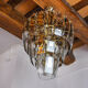 Black Veca chandelier 3 levels, Murano glass, Italy, 1970