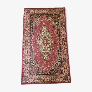 Tapis laine et coton rouge