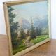 Oil on panel painting, signed K. Vukovic mountain landscape and chalet