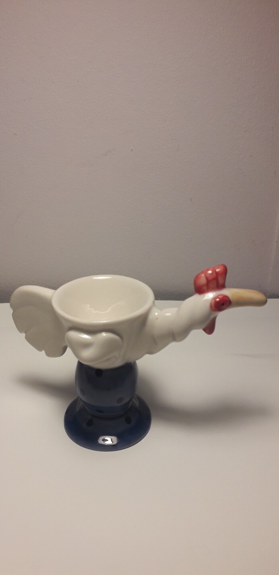 Set of 2 original porcelain shells in the shape of a bird