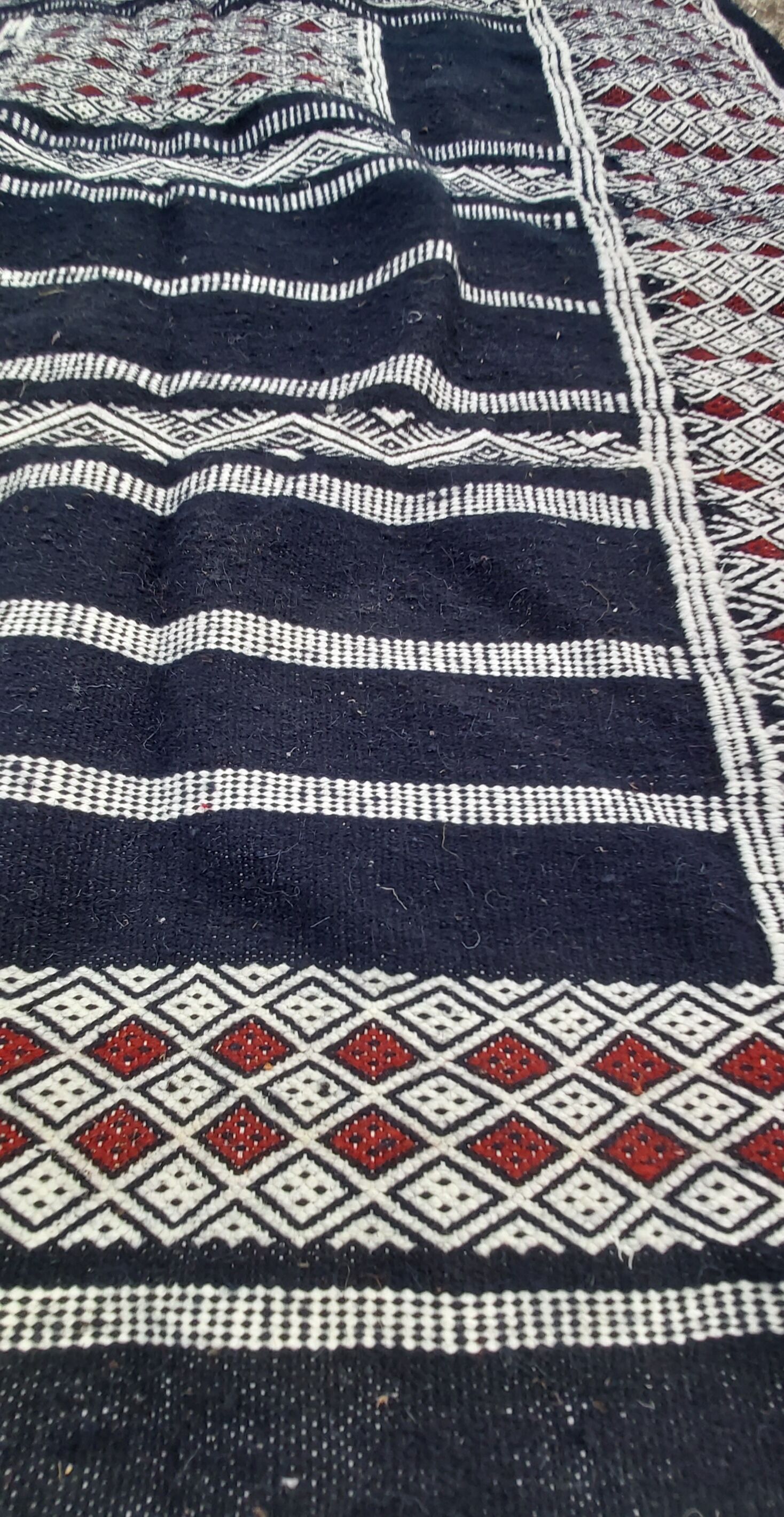 Traditional blue Berber blue kilim rug handmade - 180x105cm