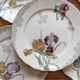 6 large flat plates in polychrome iron earth model "Iris" Choisy-le-Roi