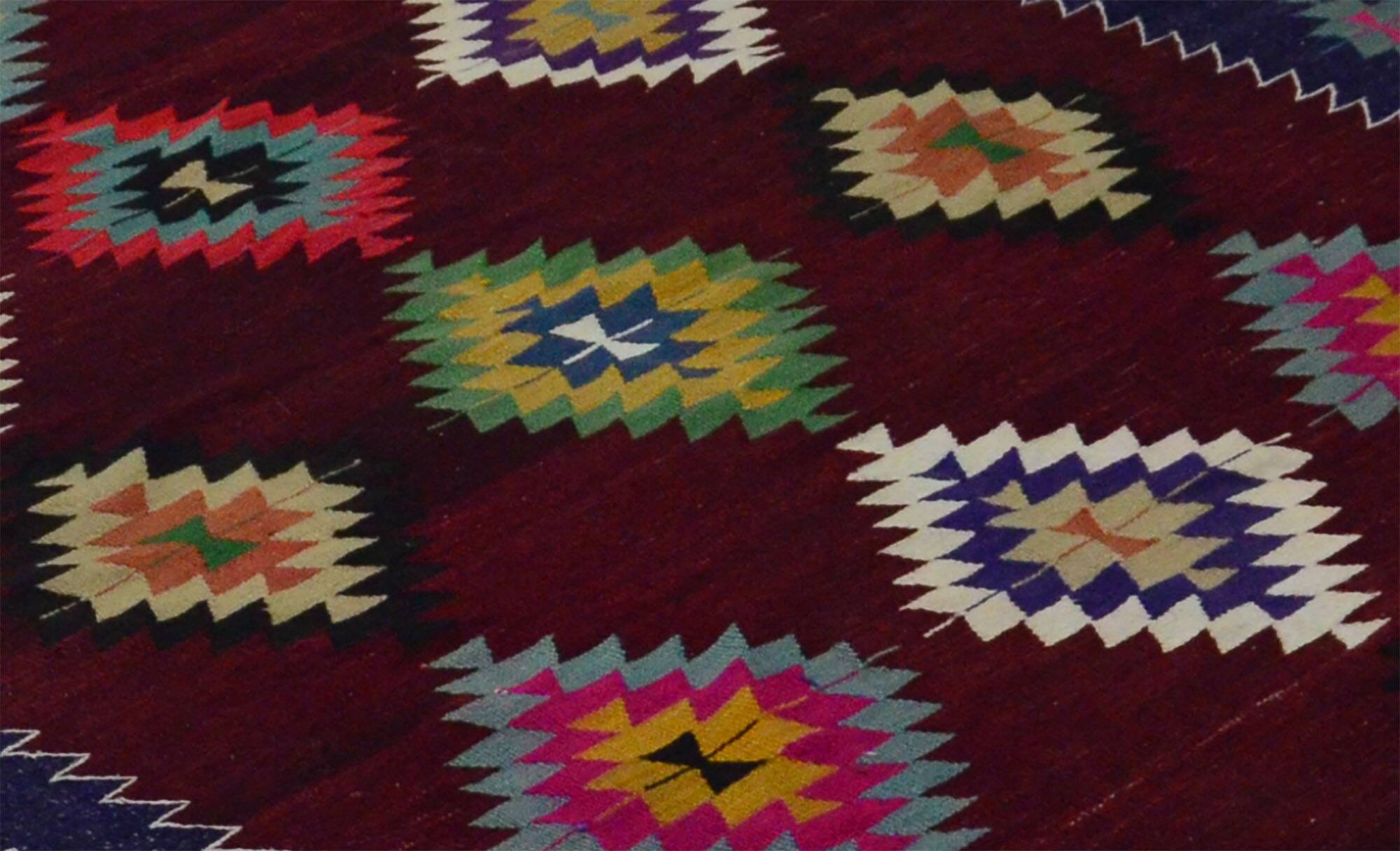 Bohemian style handcrafted vintage rug 185x 290 cm