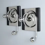 Vintage coat rack in chrome metal and plastic, Italian design from the 1970s.