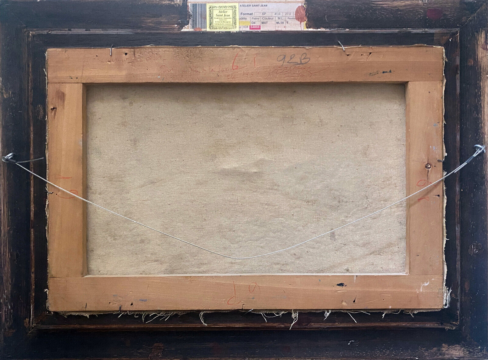 HST painting "Hilly landscape of the Jura" by Julien DURIEZ (1900-1993) 1954 + frame