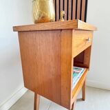 Vintage compass leg bedside table