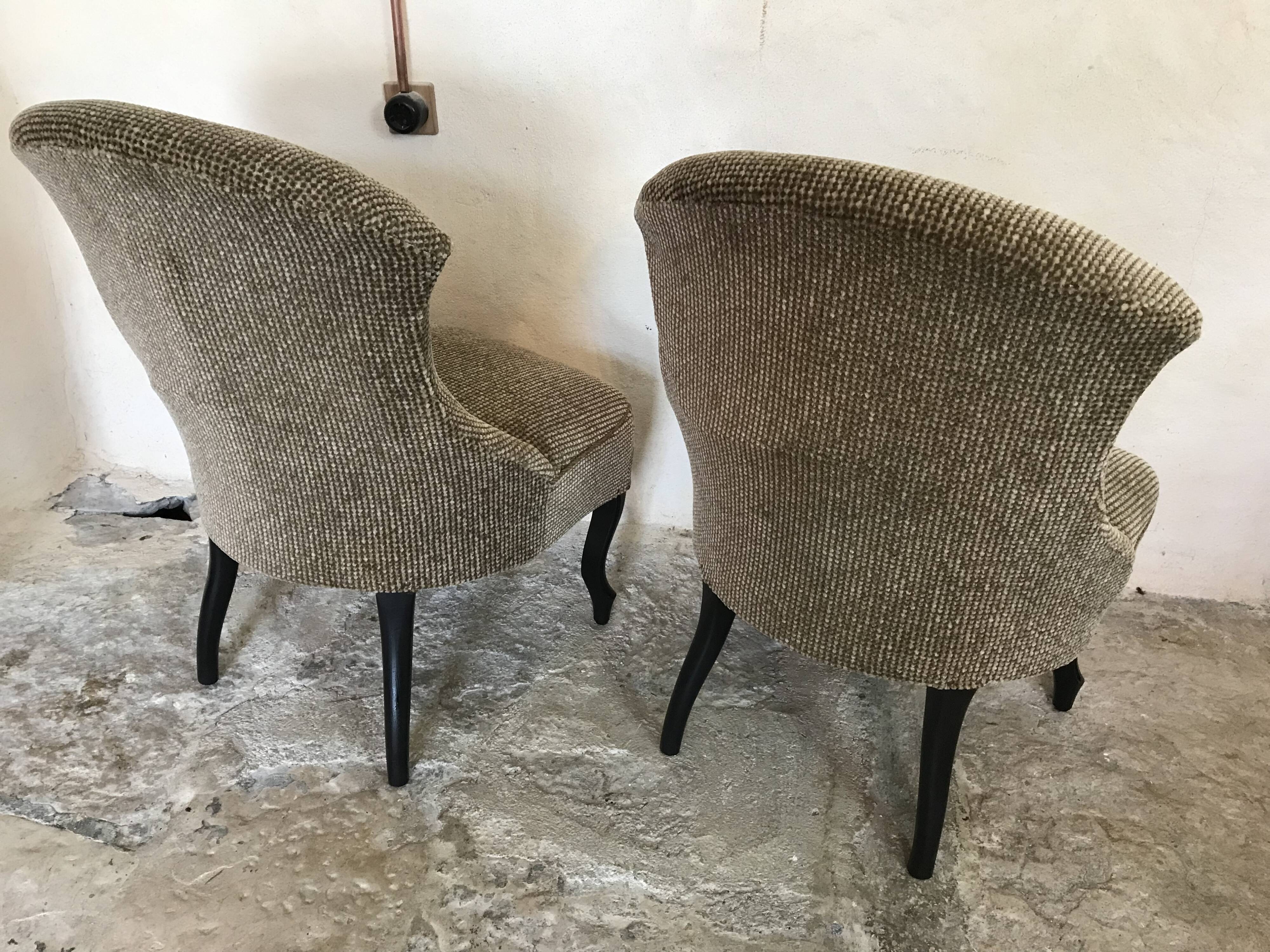 Pair of vintage chairs mid-century toad shape