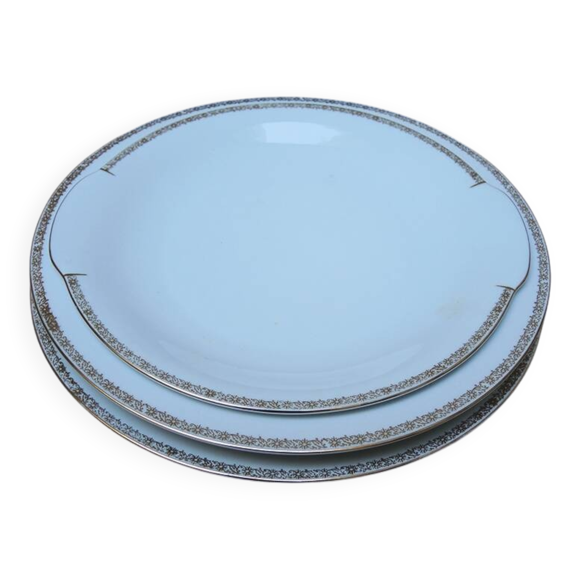 3 Antique Round Dishes - Rheinpfalz Hartporzellan Germany