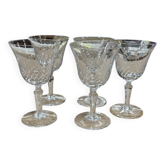 Set of 5 engraved glasses