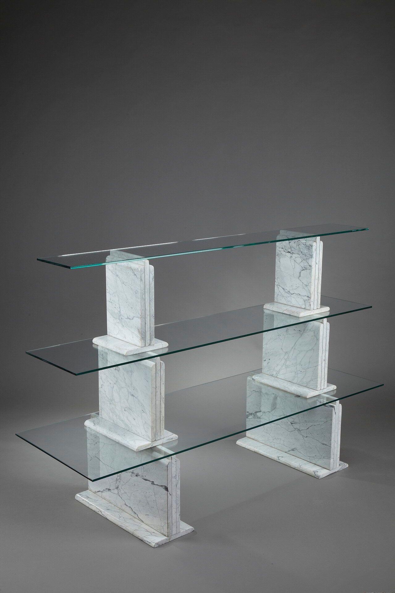 Carrara marble and glass library - 1970