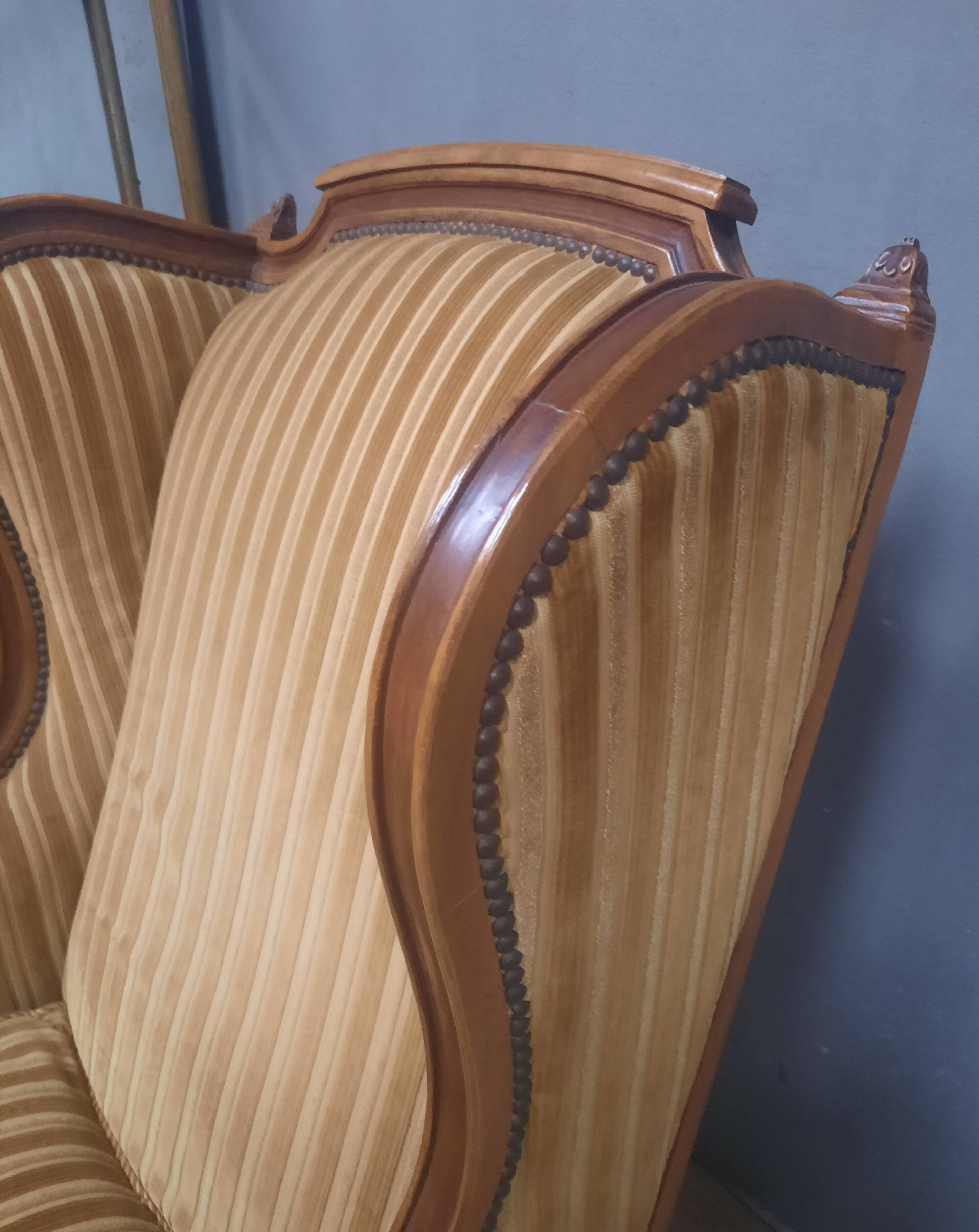 Large Louis XVI style wing chair
