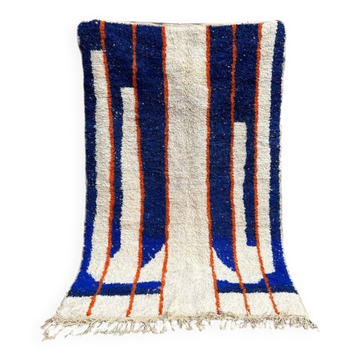 Handmade natural wool rug size 100 x 200 cm