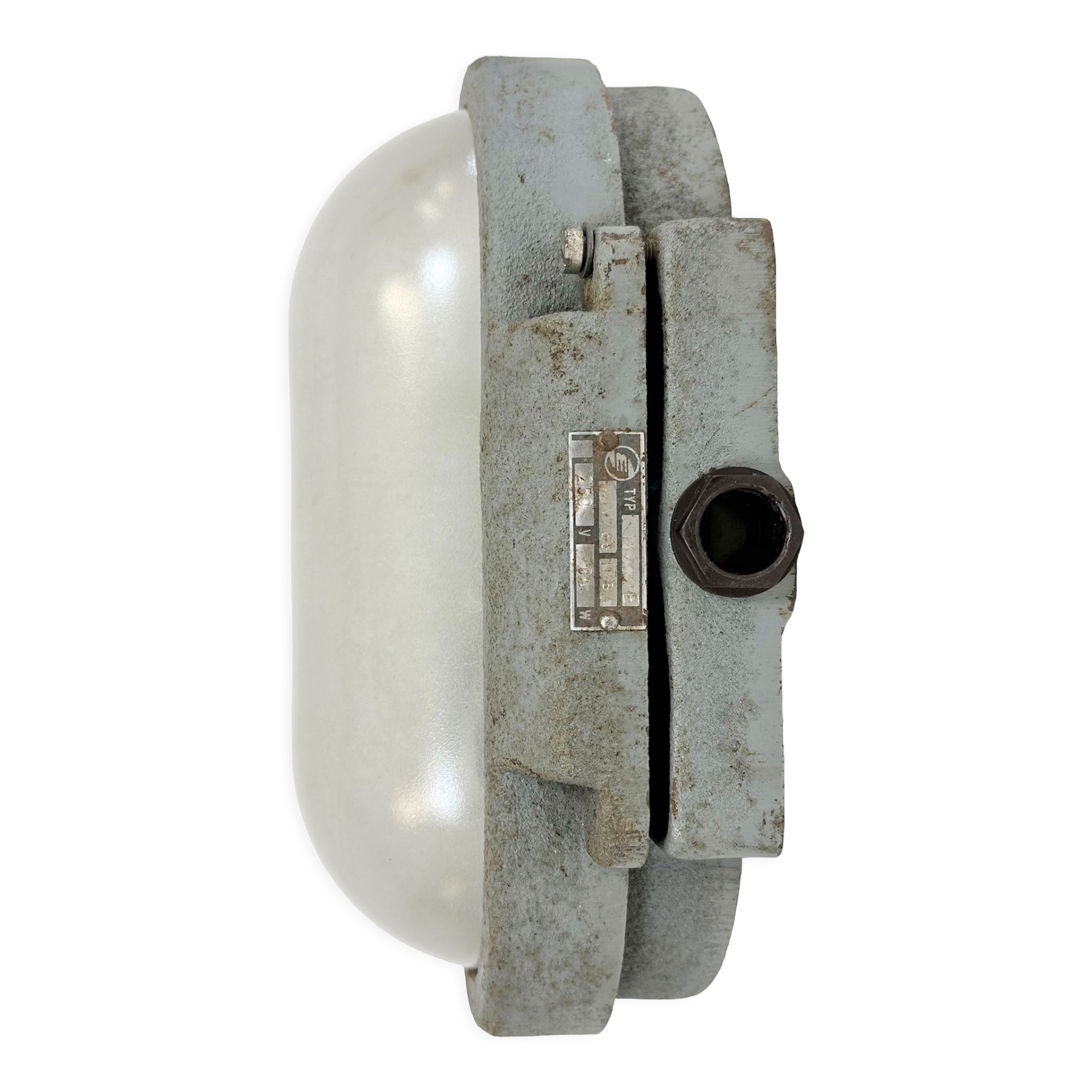 Grey Industrial Cast Iron Wall Light from Elektrosvit, 1960s