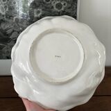 Vintage plat creux et ses 6 coupelles barbotine fraises
