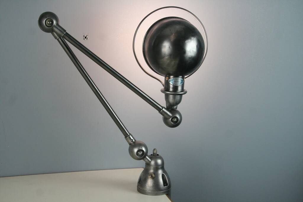 Jieldé desk lamp 2 arms 40cm industrial graphite vice Jean Louis Domecq vintage