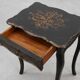 19th Century Black Wooden Side Table with Drawer, France