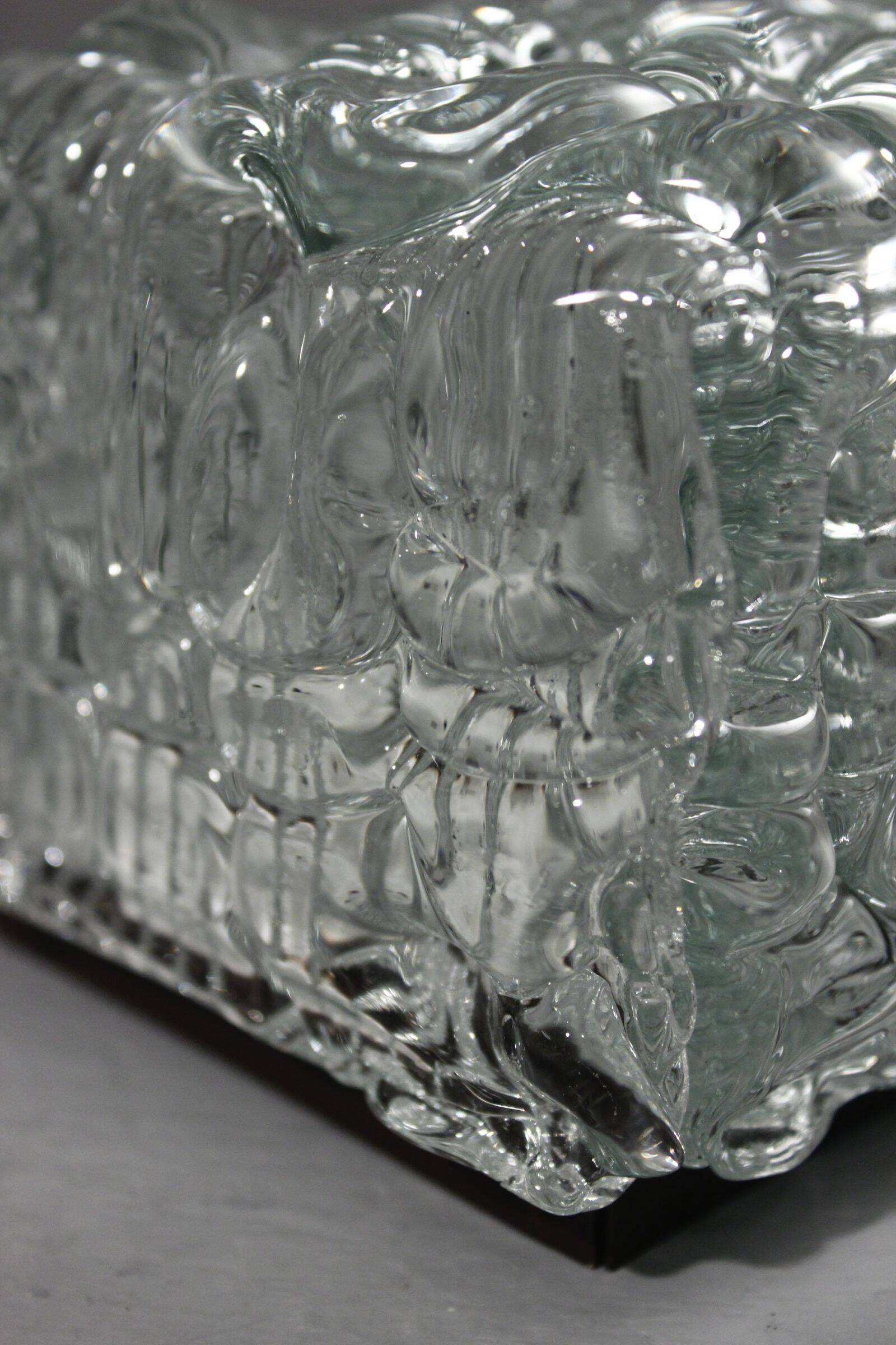Vintage wall light frosted moulded glass 1970s