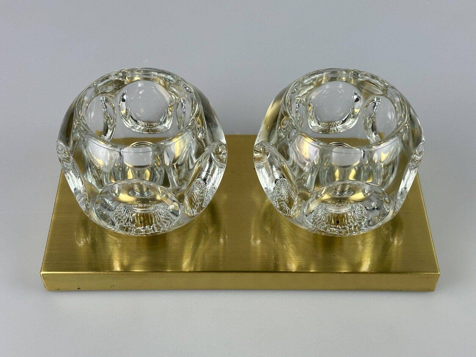 60s 70s peill & putzler cube wall lamp wall sconce ice glass space design