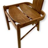 Vintage chairs in curved solid oak, c.1970, set of 4