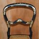 Regency Chair in Ebonised Wood and Gold Leaf Inlaid with Mother of Pearl circa 1815