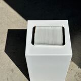 Trio of small rectangular serving dishes white and black Indonesian ceramic 21x16