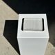 Trio of small rectangular serving dishes white and black Indonesian ceramic 21x16