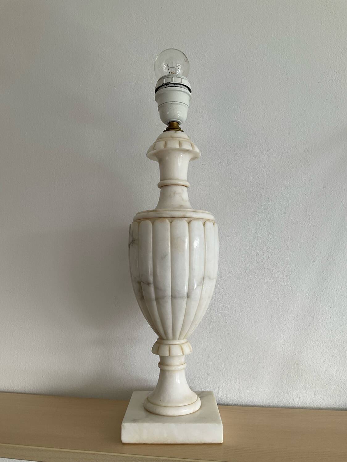Antique Alabaster Lamp Base Italy 1970s