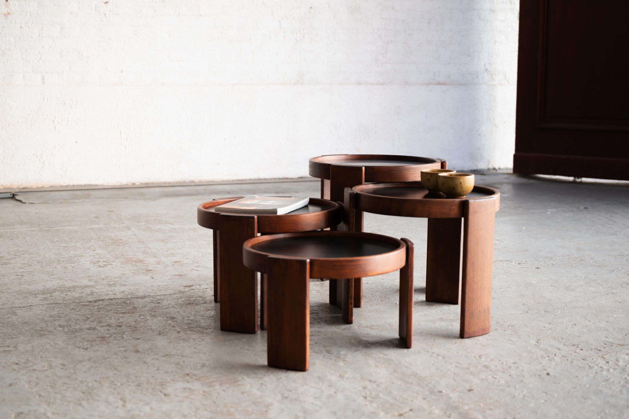 Set of 4 nesting tables by Gianfranco Frattini.