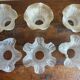 6 old vintage globes tulip shape frosted white glass