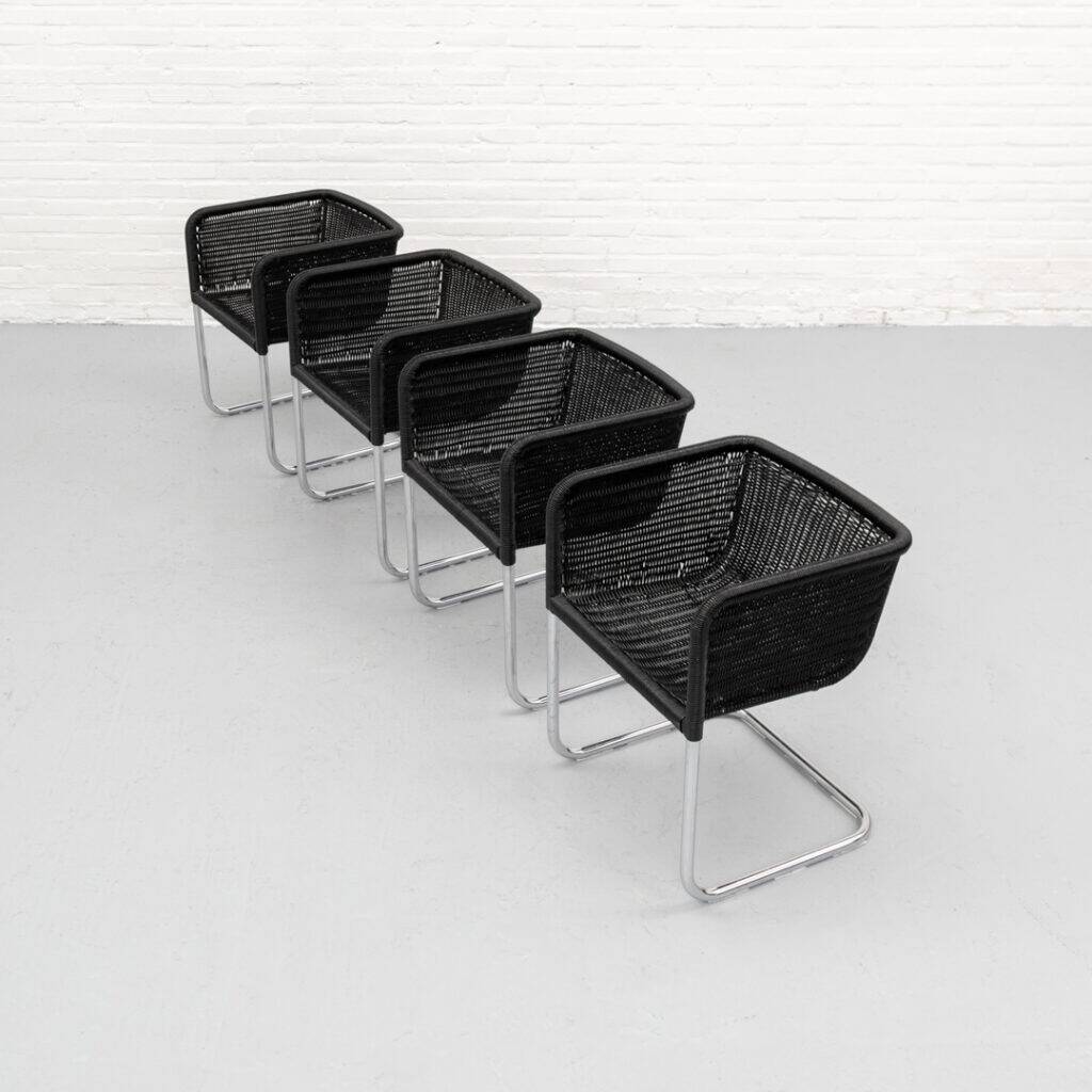 Ensemble de chaises de salle à manger Tecta D44 des années 1980