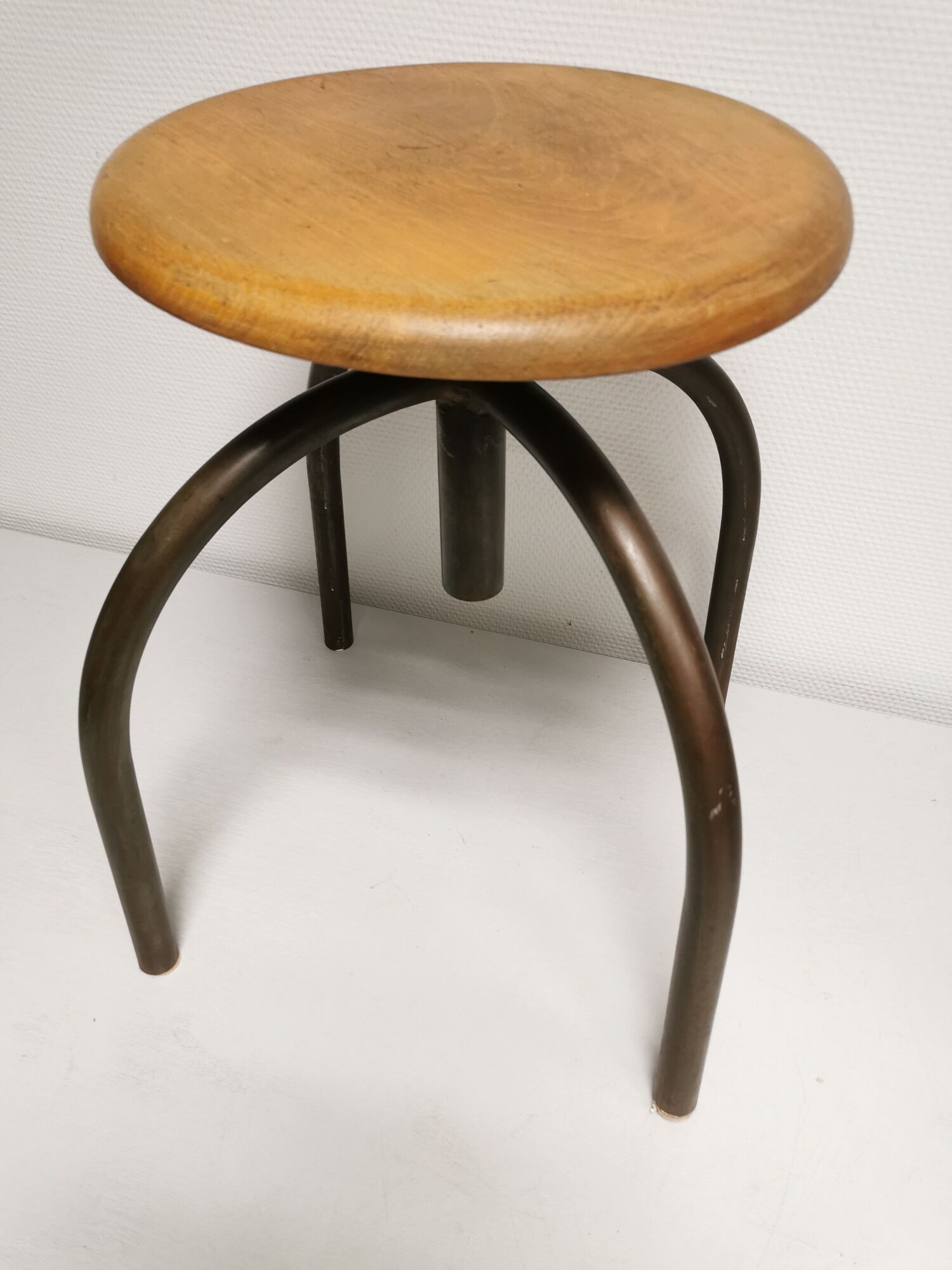 Set of 3 vintage stools of industrial style, medical office