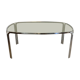 Vintage chrome table and smoked glass 1970