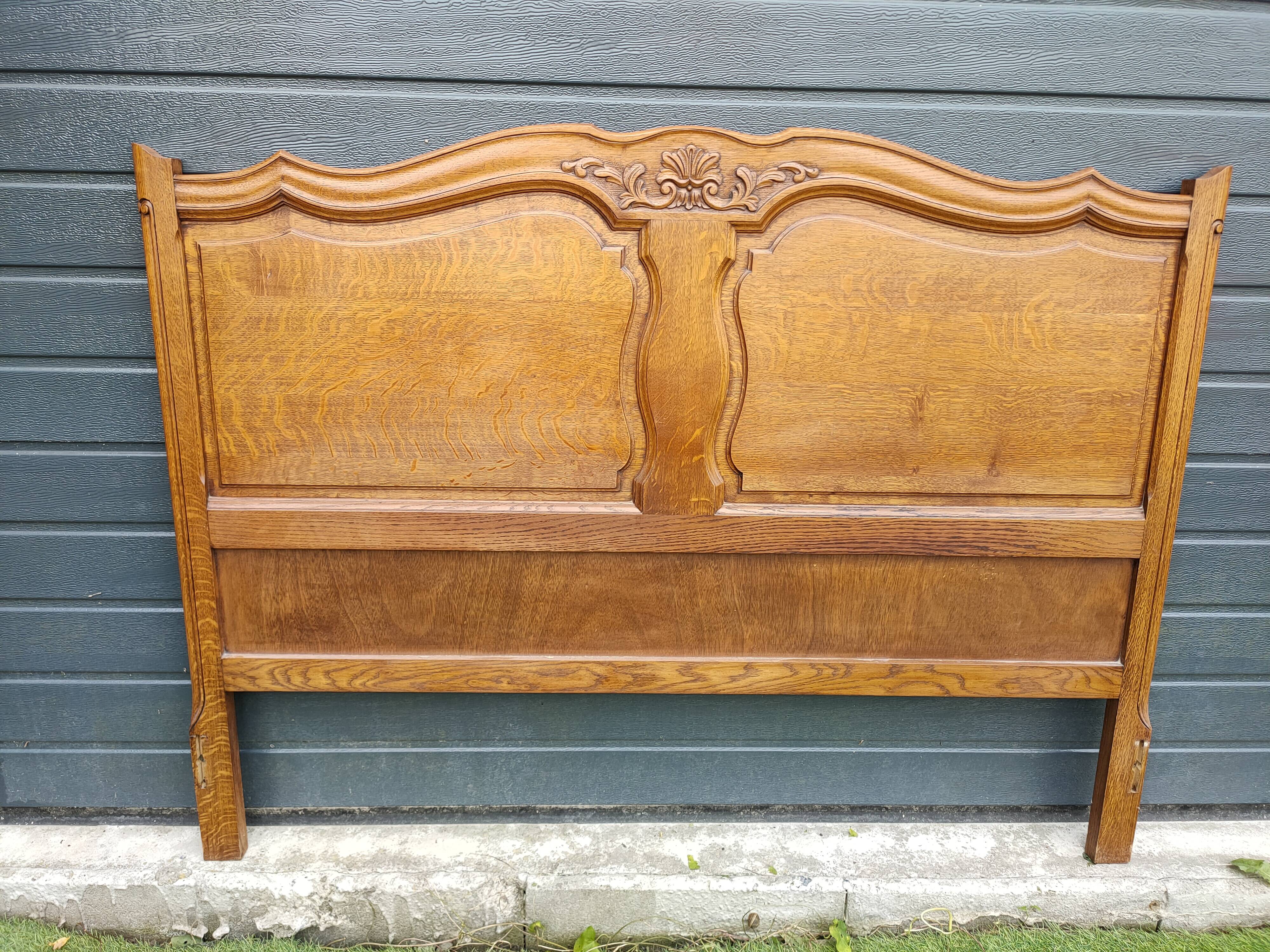 Antique solid oak headboard
