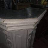 Bar / coffee counter in white patinated fir and zinc top