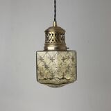 Suspension art deco in coloured glass