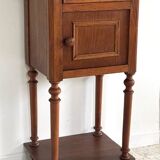 Antique bedside table in wood and marble