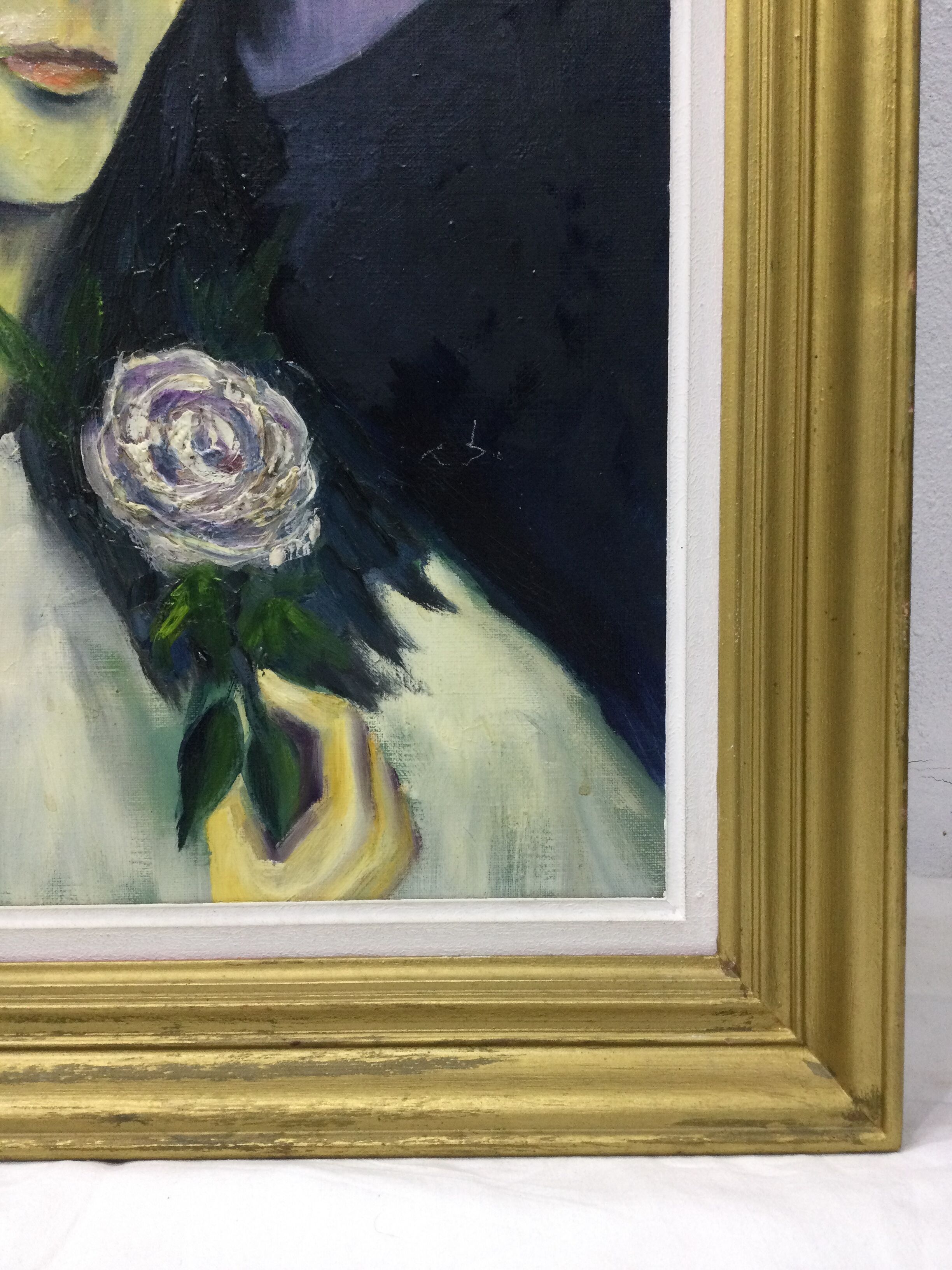 S.foulon - Oil on canvas framed, Woman in hat