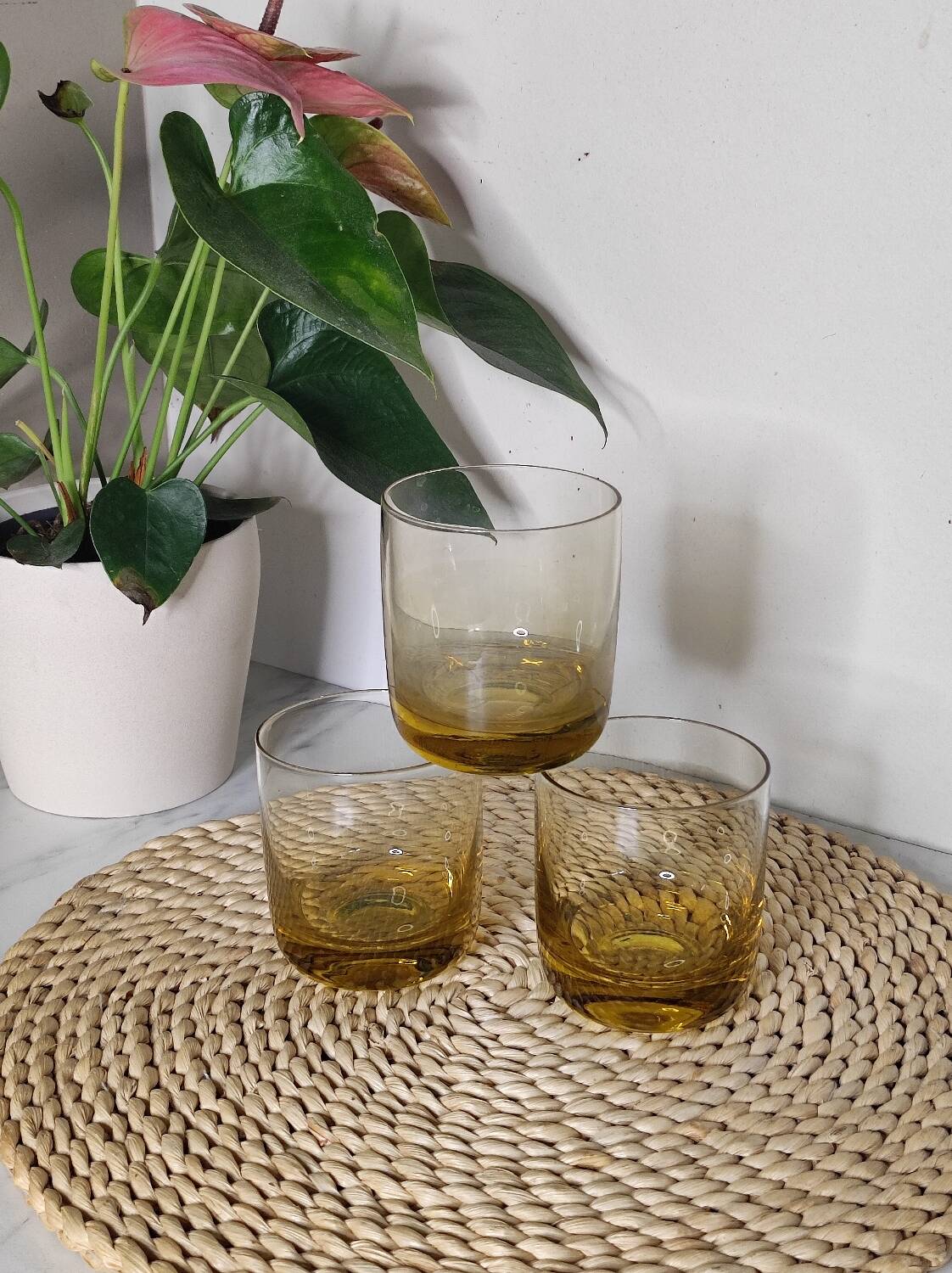 Verres ambré vintage
