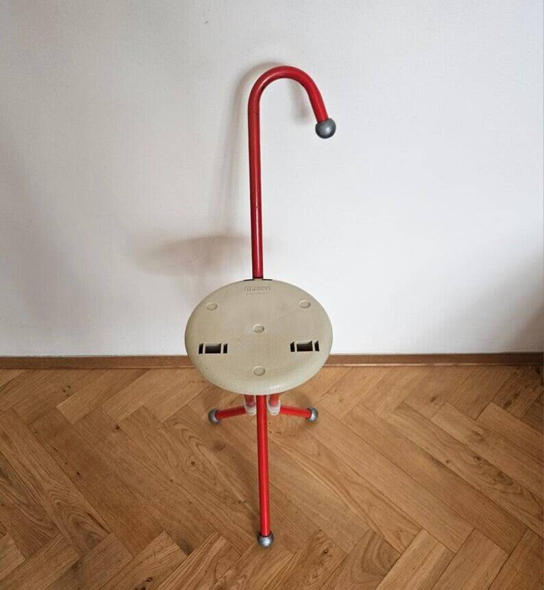 Midcentury Ulisse Folding Stool designed by Ivan Loss, Sandrigarden, Italy, 1981