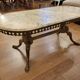 Coffee table in gilded bronze and marble