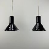 Pair of MINI glass purple pendants by P&T by Michael Bang for Holmegaard 1970