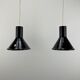 Pair of MINI glass purple pendants by P&T by Michael Bang for Holmegaard 1970