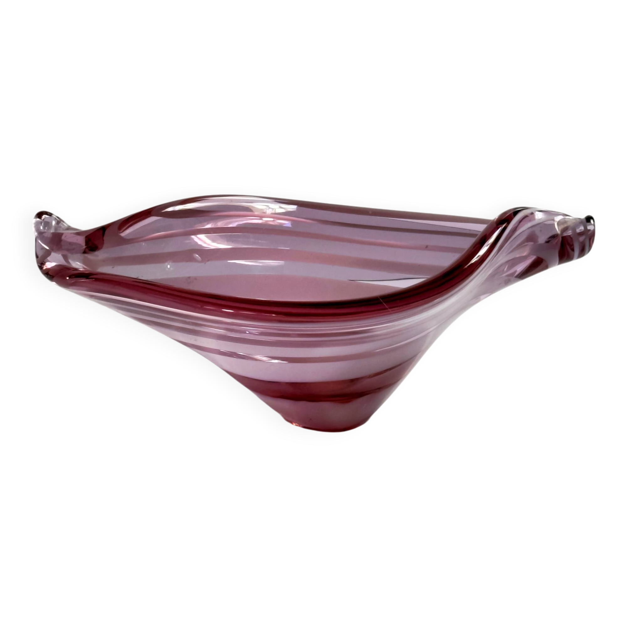 Italian Alexandrite Bowl, handmade with stripes - 1970s