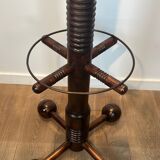 Portemanteau brutaliste en chêne sculpté de Charles Dudouyt