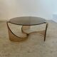 Old plexiglass and smoked glass coffee table design Space age 60s/70s vintage