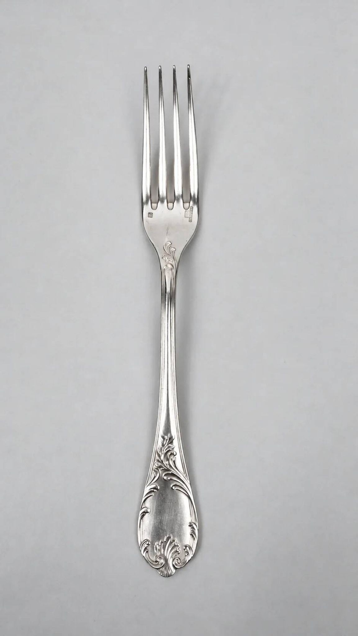 Twelve large table forks Christofle Marly, silver-plated metal.