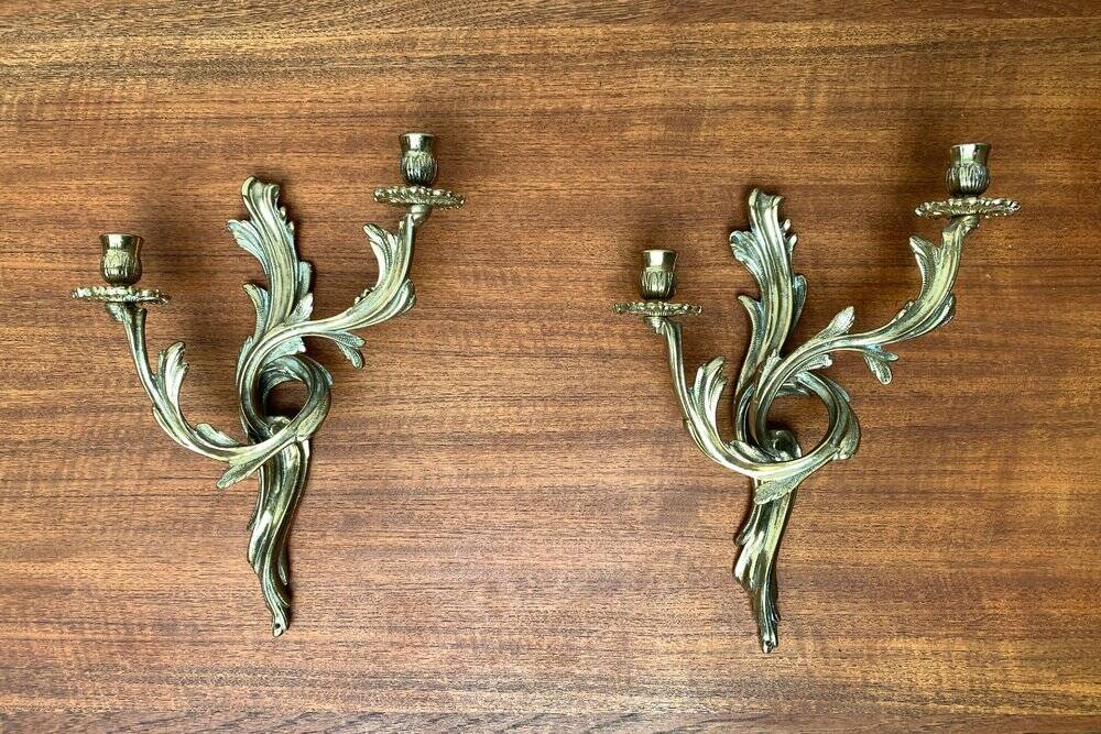 Pair of vintage Italian wall candle holders