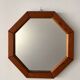 Vintage Octagonal Wooden Wall Mirror – 1970s Geometric Design