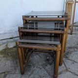 Rattan nesting table
