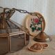Brass suspension and smoked glass - vintage